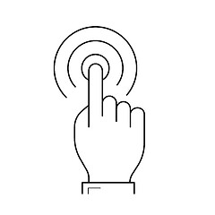 Image showing Touch screen click line icon.