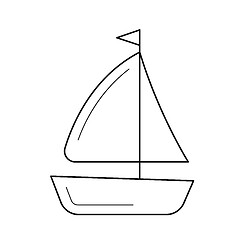 Image showing Sailboat line icon.