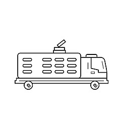 Image showing Garbage truck line icon.