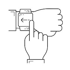 Image showing Smart wristwatch line icon.