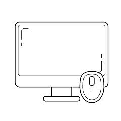 Image showing Computer desktop line icon.