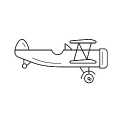 Image showing Biplane line icon.