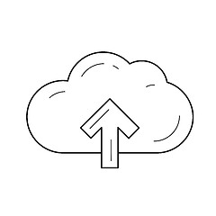 Image showing Cloud with arrow up line icon.