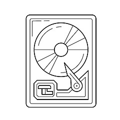 Image showing Hard drive disk line icon.