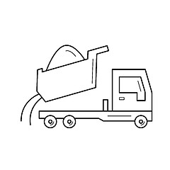 Image showing Dump truck line icon.