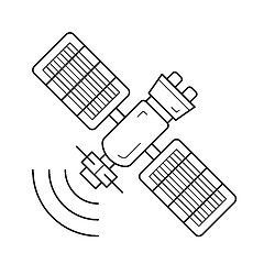 Image showing Satellite antenna line icon.