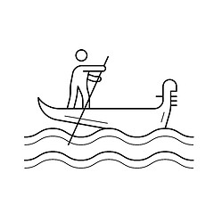 Image showing Venice gondola line icon.