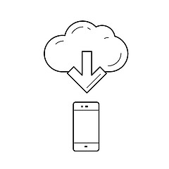 Image showing Cloud file access line icon.