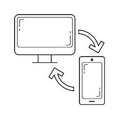 Image showing Data synchronization line icon.