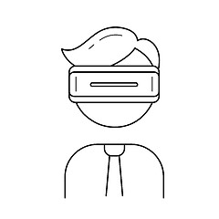 Image showing Virtual reality headset line icon.