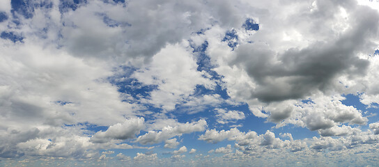 Image showing Blue sky background with white clouds panorama