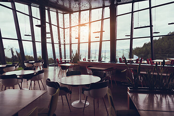 Image showing Empty restaurant indoor during coronavirus