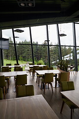 Image showing Empty restaurant indoor during coronavirus