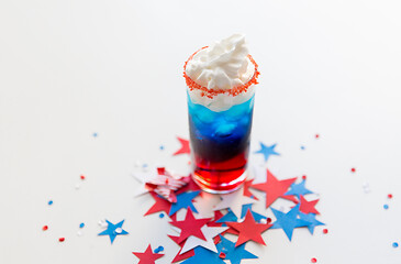 Image showing glass of drink on american independence day party