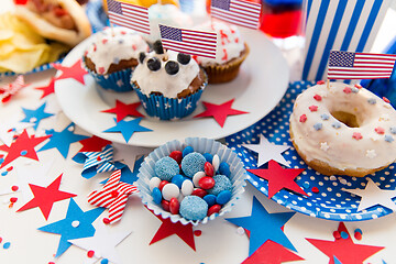 Image showing food and drinks on american independence day party