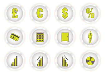 Image showing green glow buttons financial