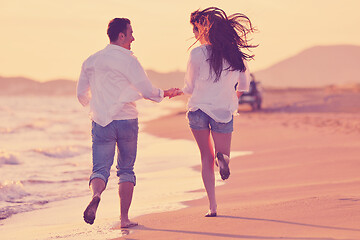 Image showing young couple  on beach have fun