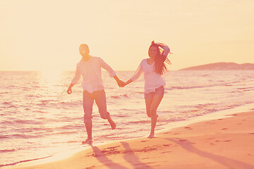 Image showing young couple  on beach have fun