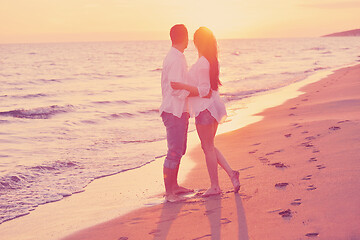 Image showing young couple  on beach have fun