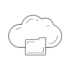 Image showing Cloud storage line icon.