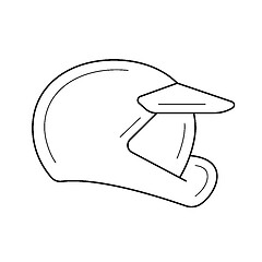 Image showing Moto helmet line icon.