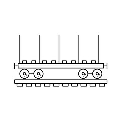 Image showing Wagon locomotive line icon.
