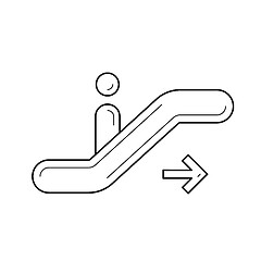 Image showing Moving staircase line icon.