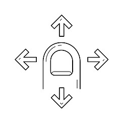 Image showing Finger drag four side line icon.