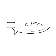 Image showing Speed boat line icon.