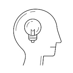 Image showing Brainstorming line icon.