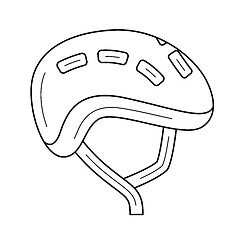 Image showing Bike helmet line icon.