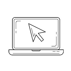 Image showing Laptop cursor line icon.