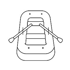 Image showing Rubber boat line icon.