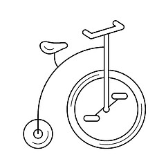 Image showing Old bicycle line icon.