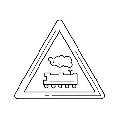 Image showing Railroad crossing line icon.