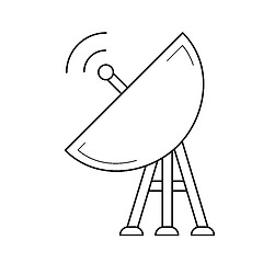 Image showing Satellite plate line icon.