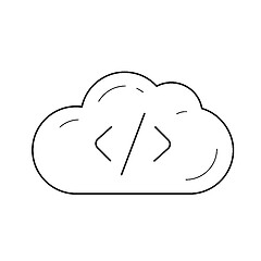 Image showing Cloud hosting line icon.