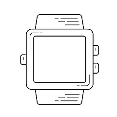 Image showing Smartwatch device line icon.