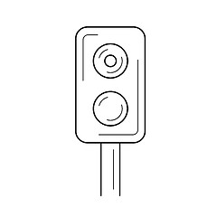 Image showing Train traffic light line icon.