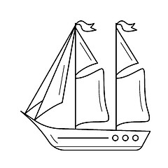 Image showing Sailboat line icon.