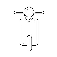 Image showing Retro scooter line icon.