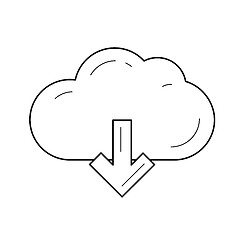 Image showing Cloud download line icon.