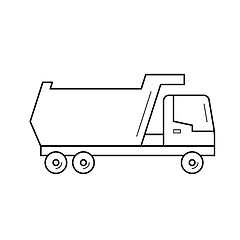 Image showing Tipper truck line icon.