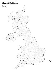 Image showing Great britain map in blockchain technology style.