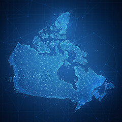 Image showing Polygon Canada map on blockchain hud banner.