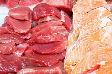 Image showing Tuna and salmon