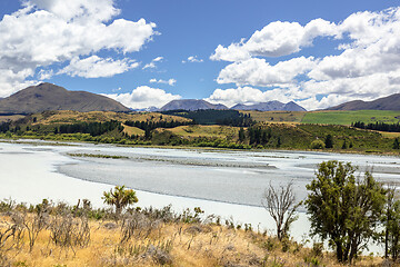 Image showing Rakaia River scenery in south New Zealand