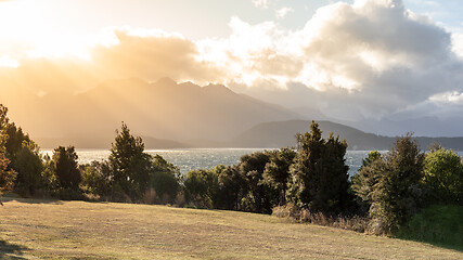 Image showing scenery at Lake Te Anau, New Zealand