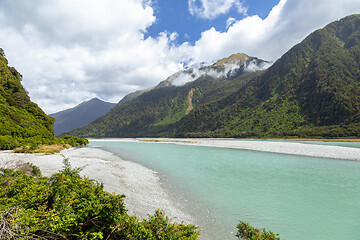 Image showing riverbed landscape scenery in south New Zealand