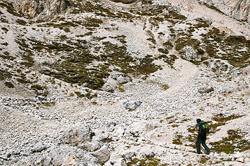 Image showing Trekking in Dolomites, Italy